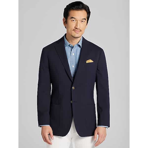 Joseph Abboud Modern Fit Wool-Blend Blazer in Navy Blue – Men’s Sport Coat, Size 42 Regular