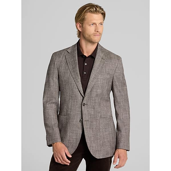 Joseph Abboud Men's Modern Fit Crosshatch Sport Coat Taupe - Size: 42 Regular
