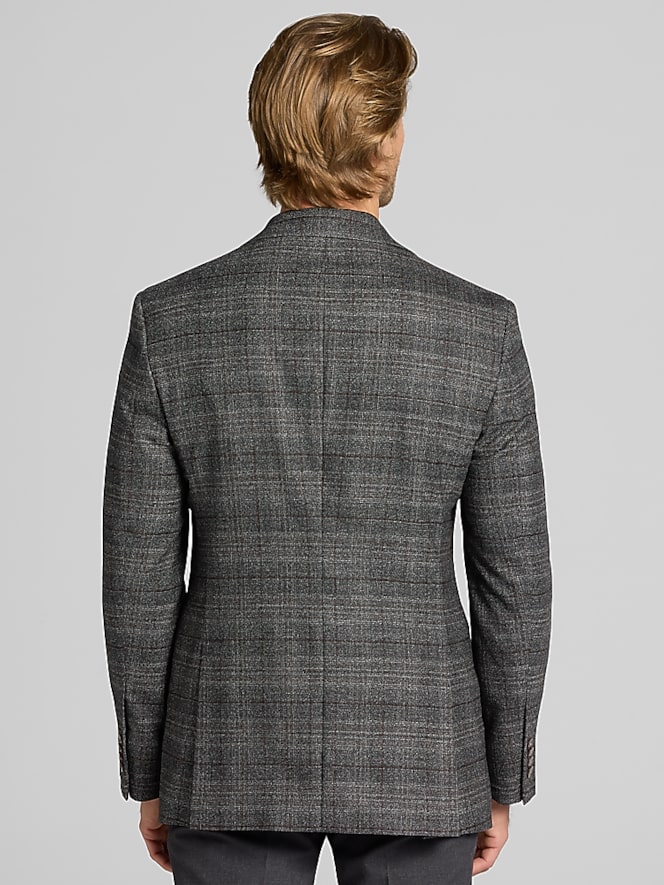 Joseph Abboud Modern Fit Plaid Sport Coat, Dark Grey - Image 3 of 8