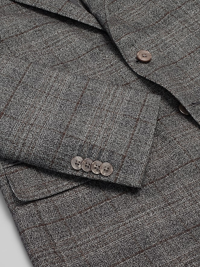 Joseph Abboud Modern Fit Plaid Sport Coat, Dark Grey - Image 4 of 8
