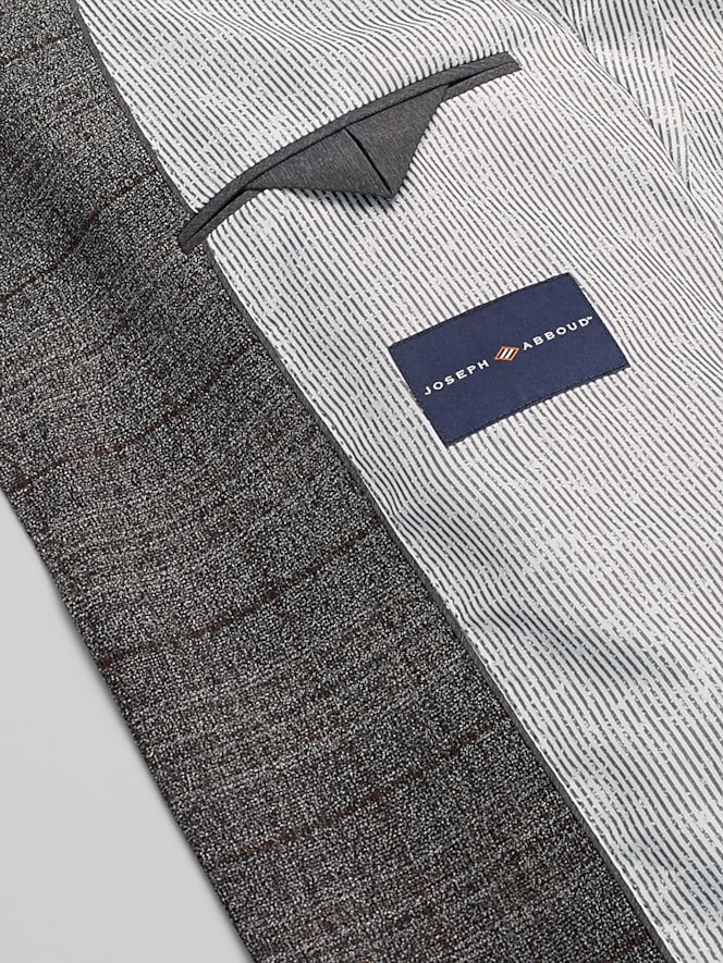 Joseph Abboud Modern Fit Plaid Sport Coat, Dark Grey - Image 6 of 8