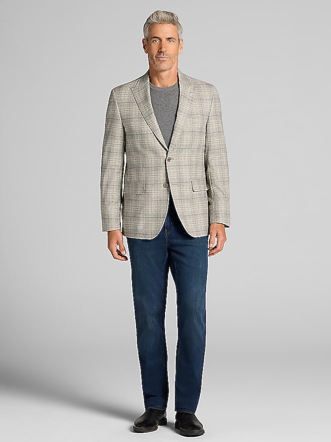 Joseph Abboud Classic Fit Windowpane Plaid Sport Coat