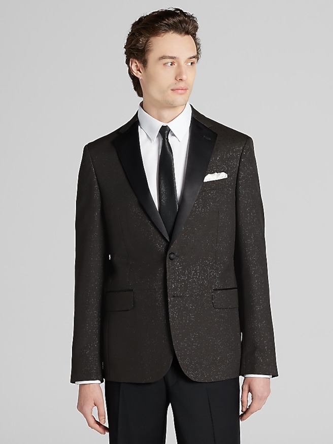 Egara Slim Fit Tic Dinner Jacket Dark Chocolate