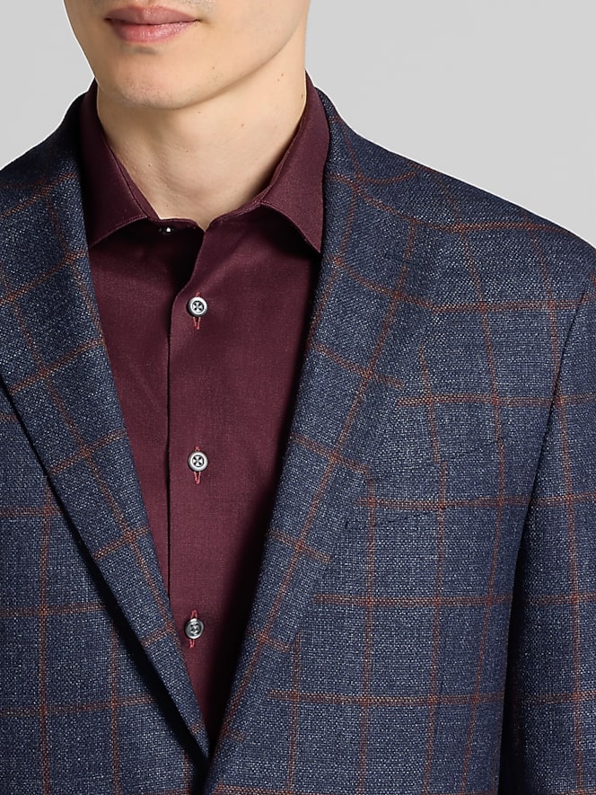 Wilke-Rodriguez Modern Fit Windowpane Plaid Sport Coat