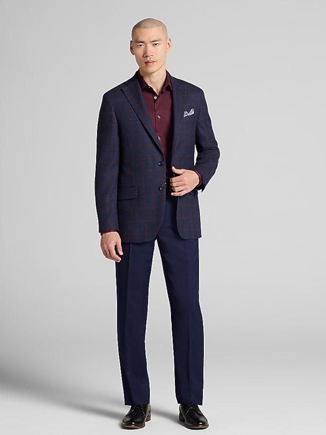 Wilke-Rodriguez Modern Fit Windowpane Plaid Sport Coat
