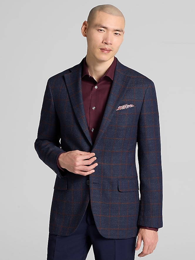 Wilke-Rodriguez Modern Fit Windowpane Plaid Sport Coat