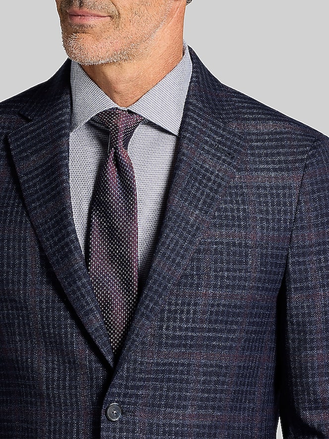 Joseph Abboud Classic Fit Plaid Sport Coat, Navy - Image 2 of 8