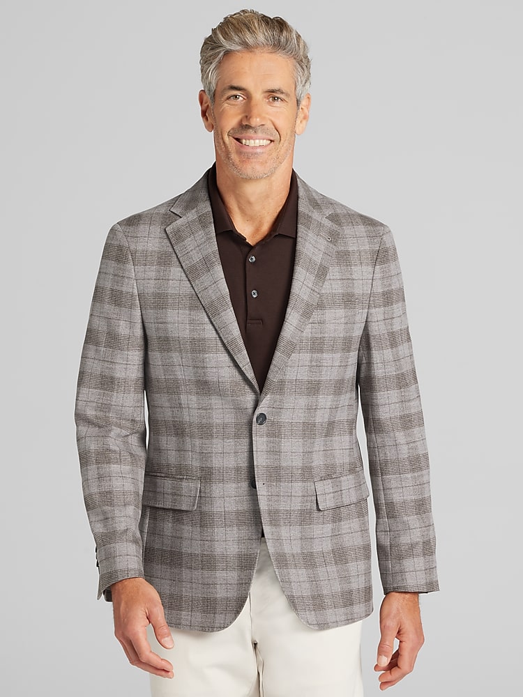 メンズ 美品✨JOSEPH ABBOUD 3ピース チェックスーツ 洗濯○ ストレッチ