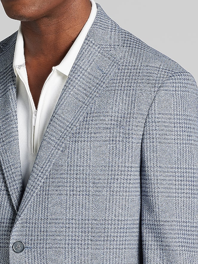 Joseph Abboud Modern Fit Plaid Sport Coat, Light Blue - Image 2 of 8