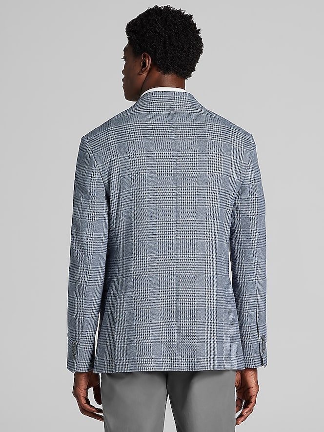 Joseph Abboud Modern Fit Plaid Sport Coat, Light Blue - Image 3 of 8