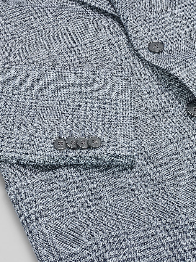 Joseph Abboud Modern Fit Plaid Sport Coat, Light Blue - Image 4 of 8