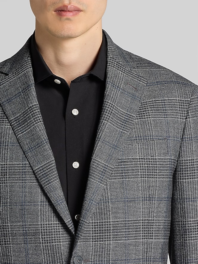 Joseph Abboud Classic Fit Plaid Sport Coat, Grey - Image 2 of 8
