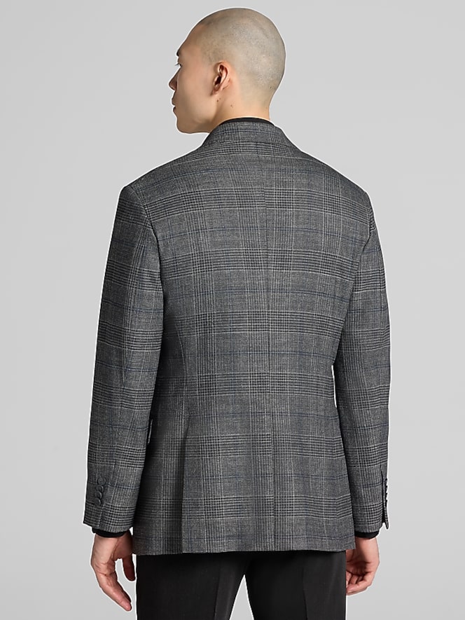 Joseph Abboud Classic Fit Plaid Sport Coat, Grey - Image 3 of 8