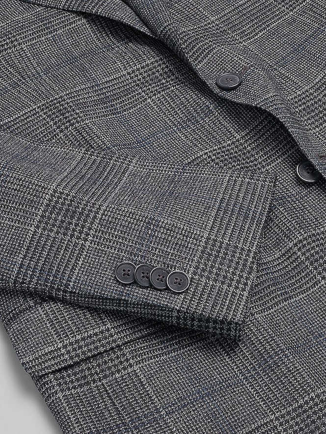 Joseph Abboud Classic Fit Plaid Sport Coat, Grey - Image 4 of 8
