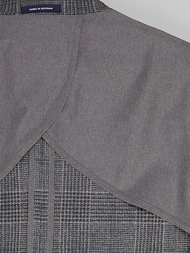 Joseph Abboud Classic Fit Plaid Sport Coat, Grey - Image 7 of 8