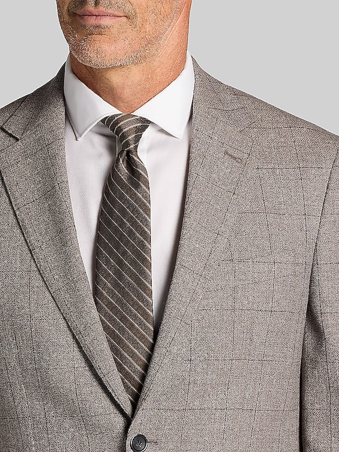 Joseph Abboud Classic Fit Plaid Sport Coat, Taupe - Image 2 of 8