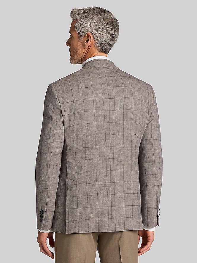 Joseph Abboud Classic Fit Plaid Sport Coat, Taupe - Image 3 of 8