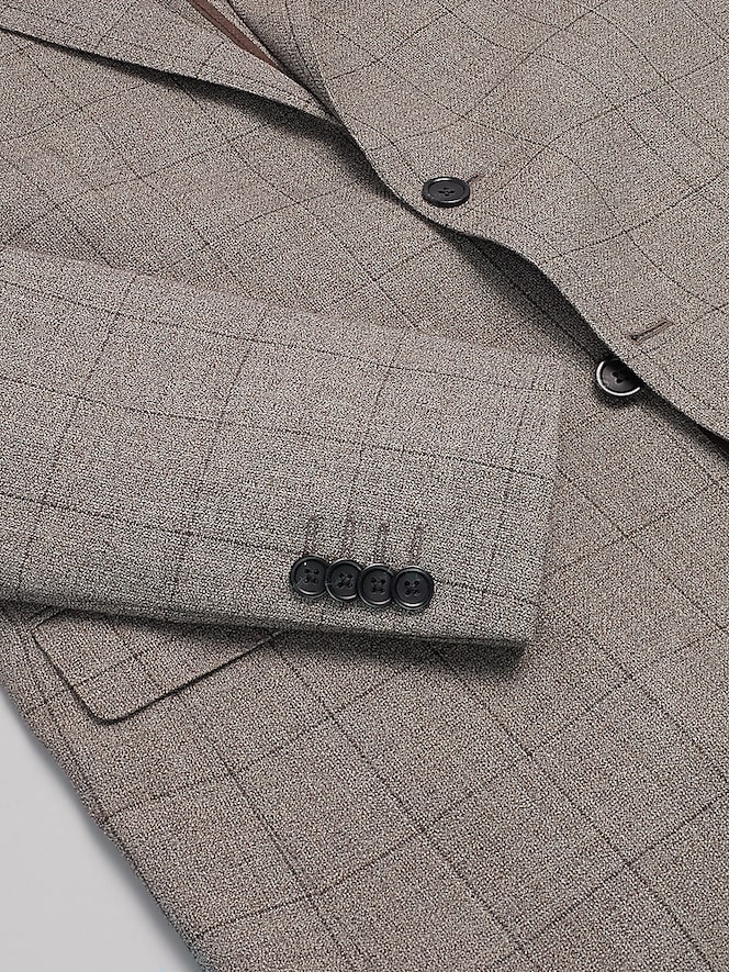 Joseph Abboud Classic Fit Plaid Sport Coat, Taupe - Image 4 of 8