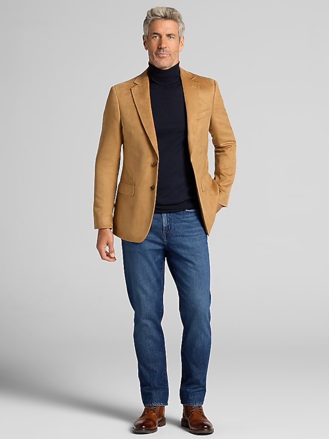 Wilke-Rodriguez Modern Fit Microsuede Sport Coat, Pantone Chamois - Image 5 of 7
