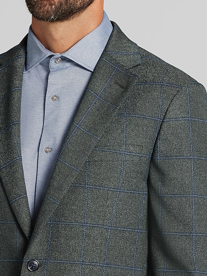 Wilke-Rodriguez Modern Fit Windowpane Plaid Sport Coat