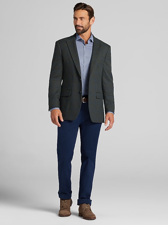 Wilke-Rodriguez Modern Fit Windowpane Plaid Sport Coat