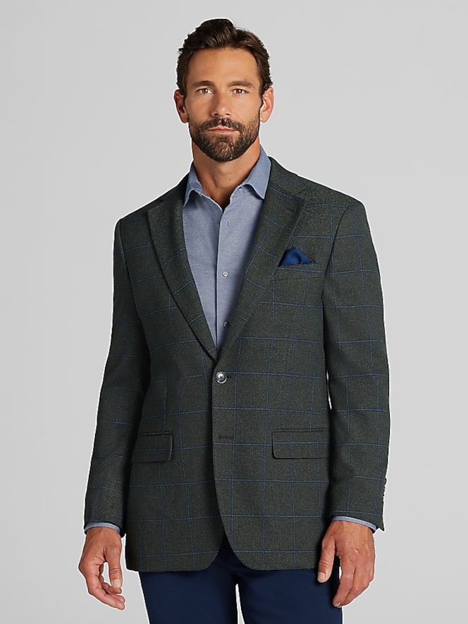 Wilke-Rodriguez Modern Fit Windowpane Plaid Sport Coat