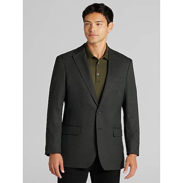 Wilke-Rodriguez Men's Modern Fit Tic Sport Coat Olive - Size: 38 Regular