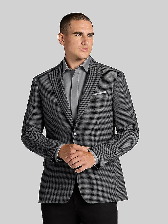 Wilke-Rodriguez Modern Fit Houndstooth Tic Weave Sport Coat