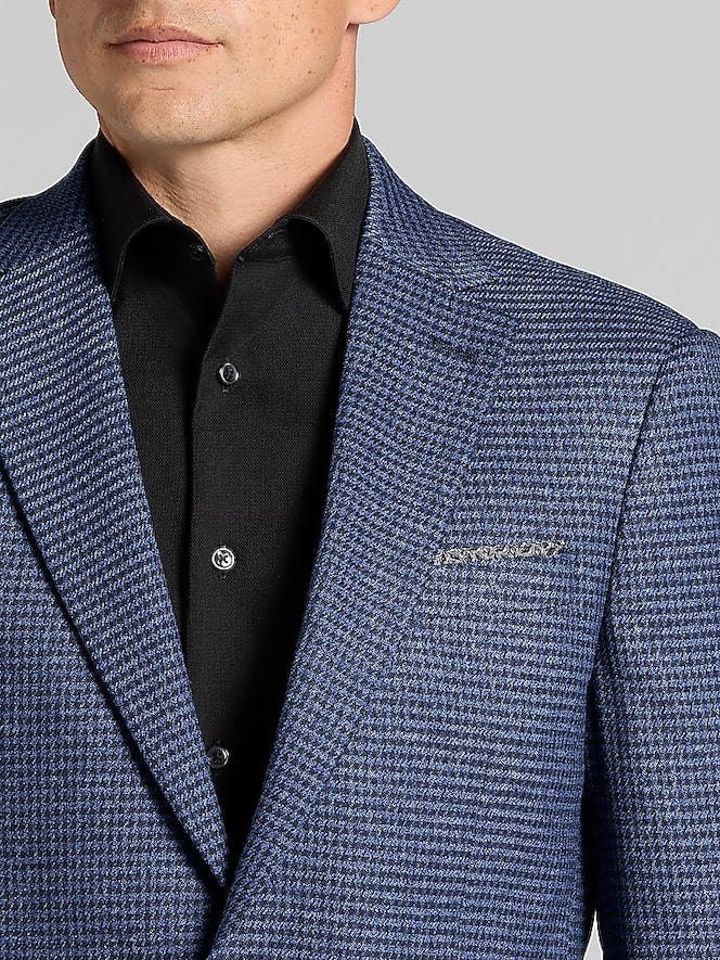 Wilke-Rodriguez Modern Fit Houndstooth Tic Sport Coat