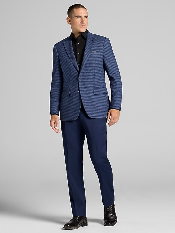 Wilke-Rodriguez Modern Fit Houndstooth Tic Sport Coat