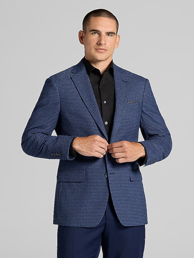 Wilke-Rodriguez Modern Fit Houndstooth Tic Sport Coat