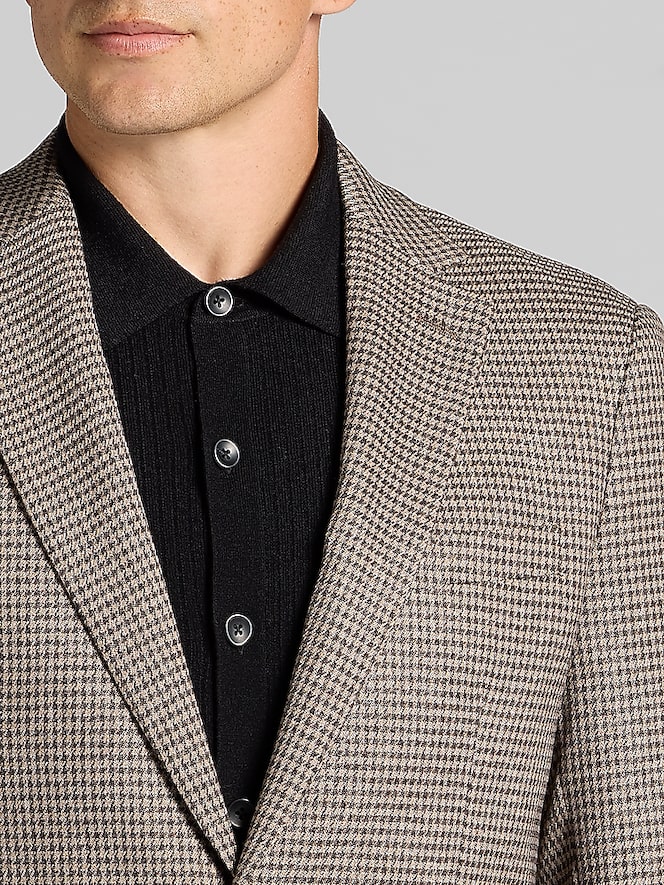 Wilke-Rodriguez Modern Fit Houndstooth Tic Weave Sport Coat