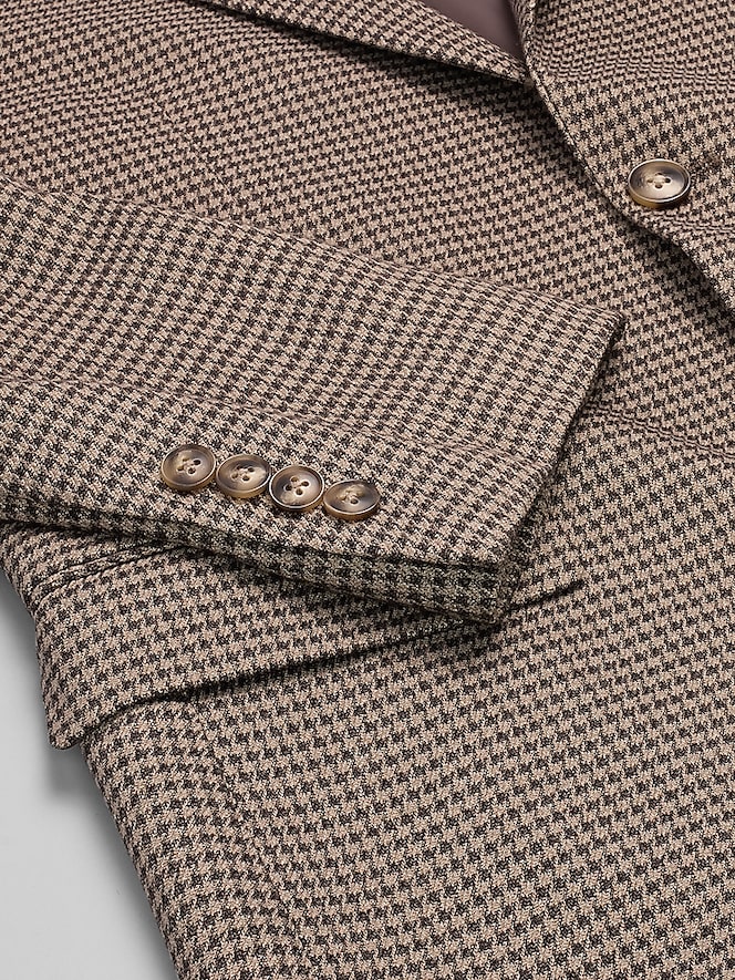 Wilke-Rodriguez Modern Fit Houndstooth Tic Weave Sport Coat