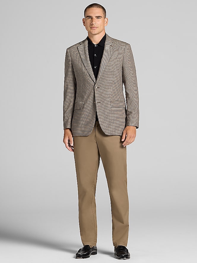 Wilke-Rodriguez Modern Fit Houndstooth Tic Weave Sport Coat