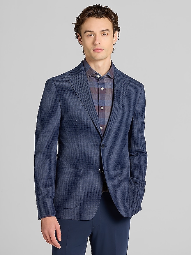 Calvin Klein Slim Fit Check Sport Coat Blue Check