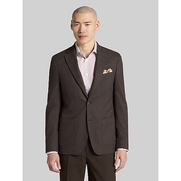 Calvin Klein Men's X-Fit Slim Fit Check Plaid Sport Coat Bronze Check/Plaid - Size: 46 Long