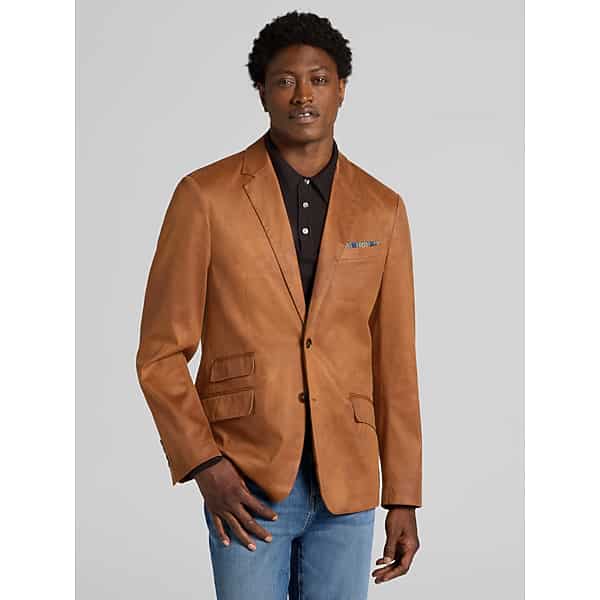 Paisley & Gray Men's Modern Fit Faux Leather Sport Coat Camel - Size: 40 Regular