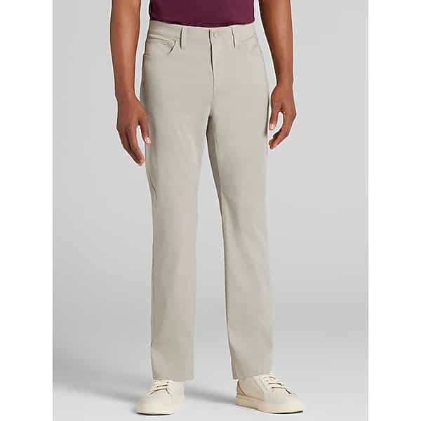 Awearness Kenneth Cole Men's Slim Fit Performance Tech 5-Pocket Pants Flint Grey - Size: 30W x 30L
