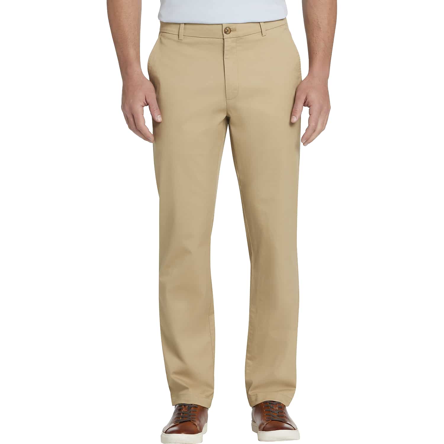 Joseph Abboud Modern Fit Comfort Stretch Chino Pants in Tan – Men’s Casual Dress Chinos Size 31W x 32L