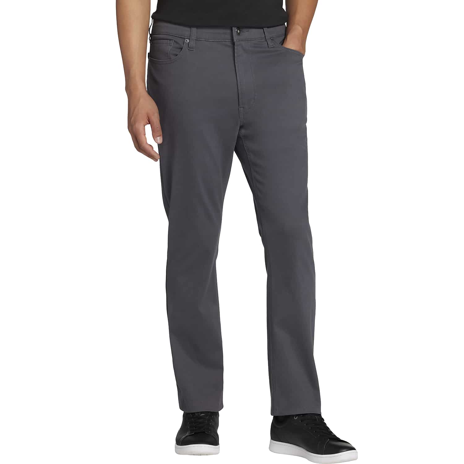 Joseph Abboud Big & Tall Slim Fit Comfort Stretch 5-Pocket Pants in Charcoal Gray – Men’s Casual Cotton Blend Pants, Size 48W x 30L