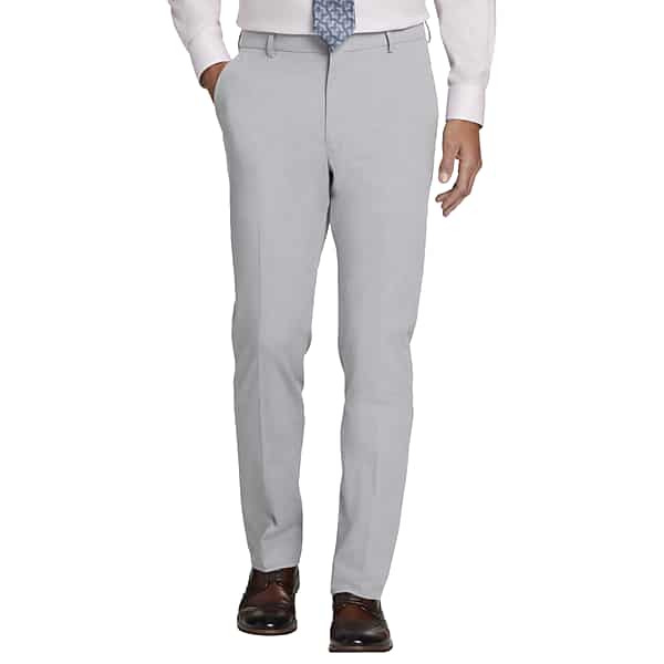 Joseph Abboud Big & Tall Men's Modern Fit Comfort Stretch Dress Pants Light Grey - Size: 48W x 30L TMW212B48004