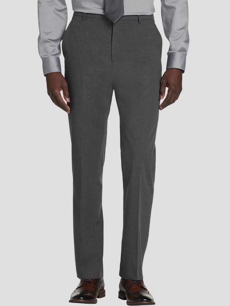 slim fit dress slacks Haggar Premium Comfort Dress Pants, Pleated Front in Dark Chocolate main image 0
