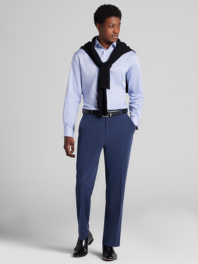 blue dress pants Men's Navy Blue Dress Pants, 35 XLong, Slim Fit