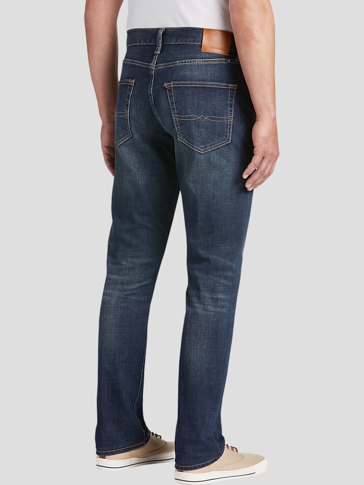 Athletic Fit Straight Leg Classic Denim Jeans