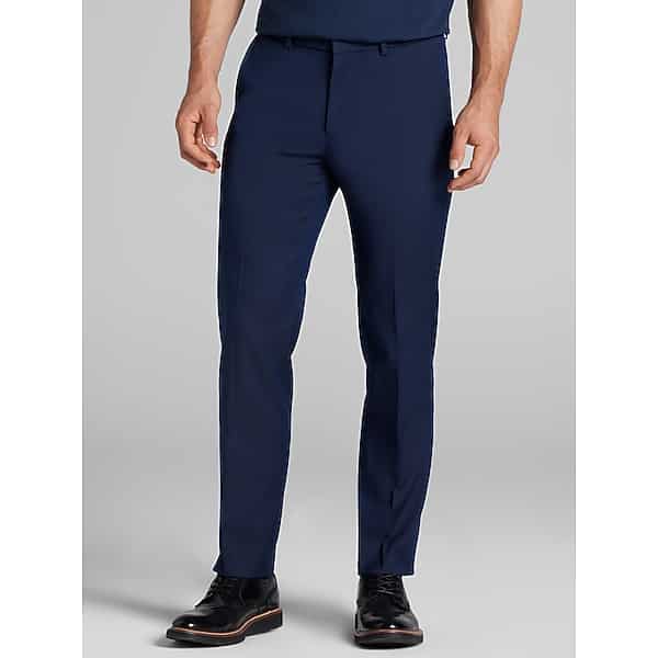 Awearness Kenneth Cole Men's CHILLFLEX Slim Fit Performance Dress Pants Navy - Size: 34W x 34L