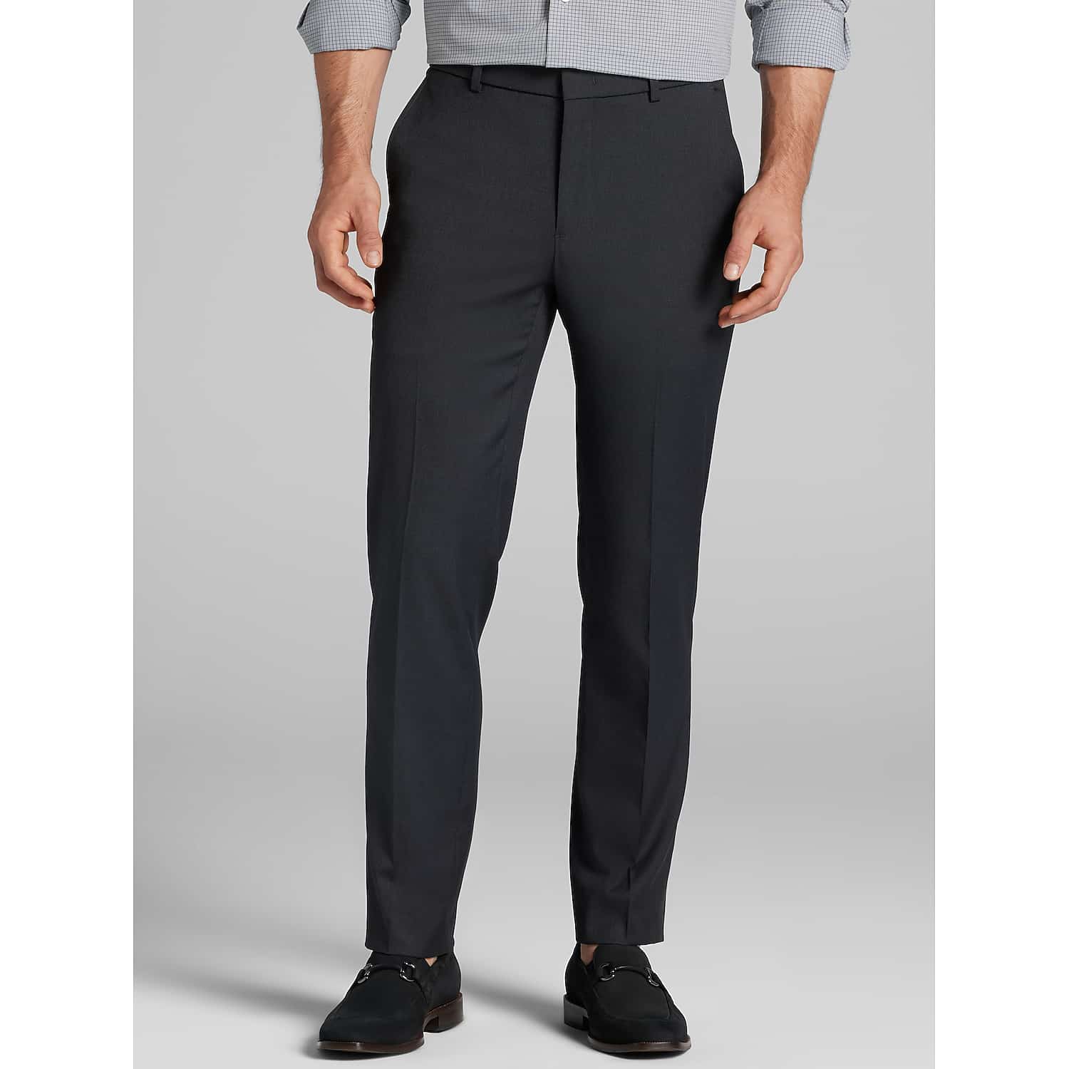 Awearness Kenneth Cole CHILLFLEX Slim Fit Performance Dress Pants in Charcoal Gray – Men’s Size 32W x 30L Work and Dress Slacks