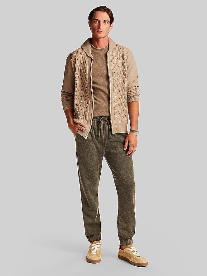 Weatherproof Vintage Regular Fit Pebble Fleece Jogger Pants, Forest Night - Image 4 of 4