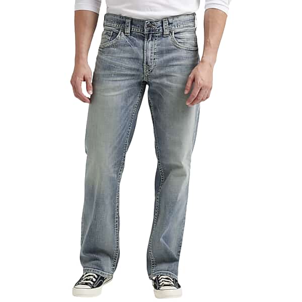 Silver Jeans Co. Men's Gordie Loose Fit Straight Leg Jean Light Wash - Size: 33W x 34L