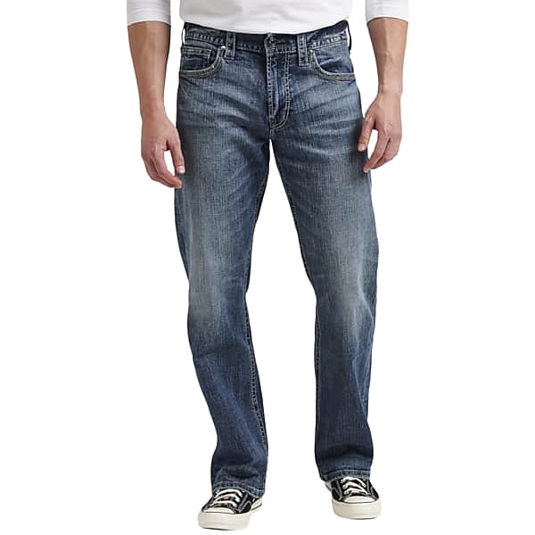 Silver Jeans Co. Men's Gordie Loose Fit Straight Leg Jean Medium Wash - Size: 40W x 30L