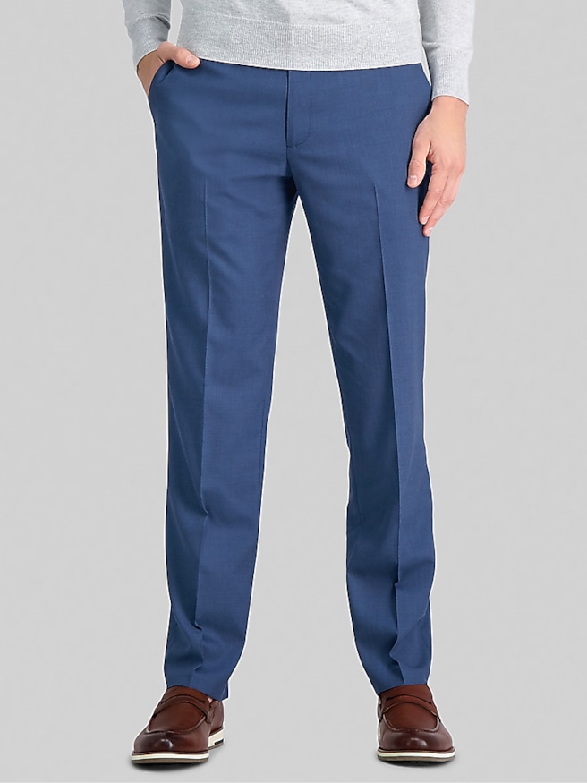 Haggar Men's Straight Fit Dress Pants , Chambray / Blue